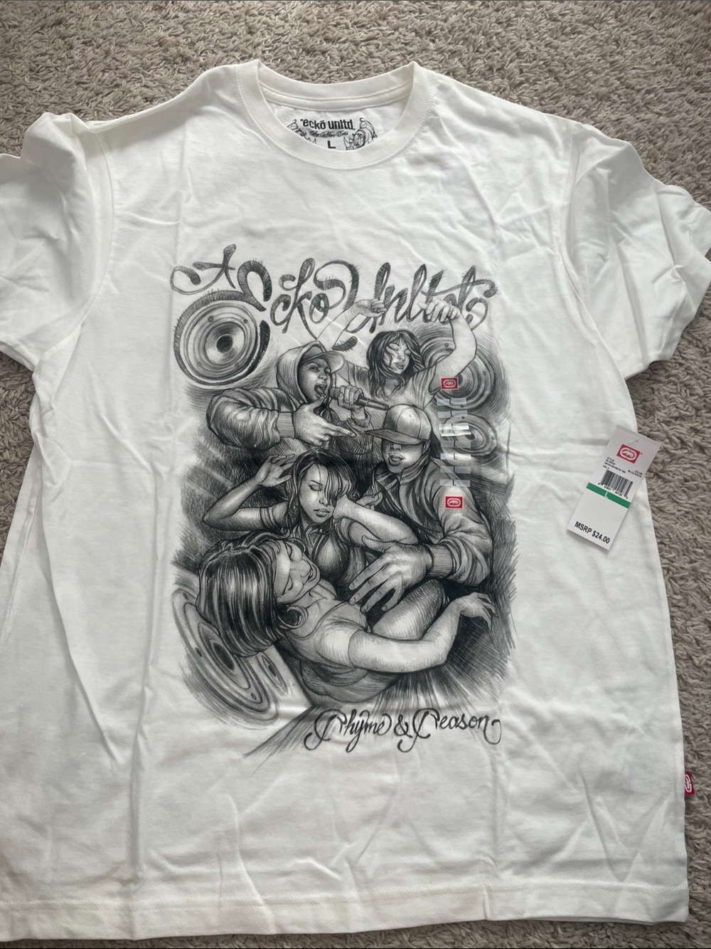 Ecko Unlimited White Short-Sleeve Graphic Crewneck Tee
